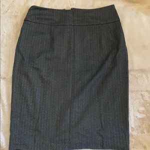 Herringbone Gray Straight Skirt, knee length
